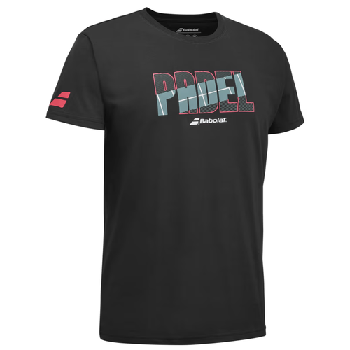 T-shirt Babolat Padel Cotton Tee Noir 2024 - Esprit Padel Shop
