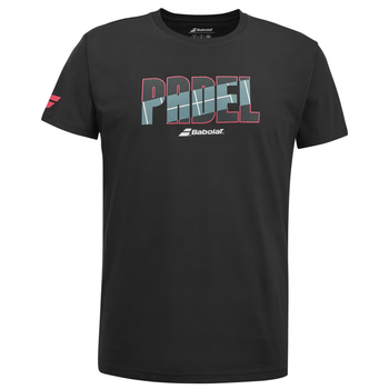 T-shirt Babolat Padel Cotton Tee Noir 2024 - Esprit Padel Shop