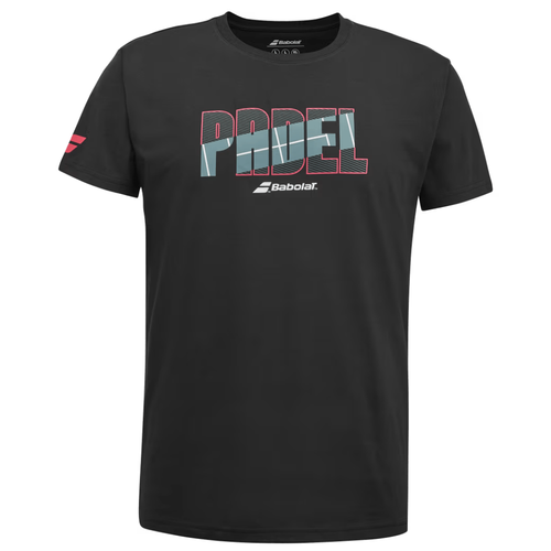 T-shirt Babolat Padel Cotton Tee Noir 2024 - Esprit Padel Shop