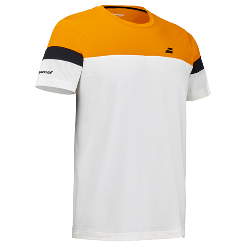 T-shirt Babolat Perf Crew Neck Tee Blanc/Orange - Esprit Padel Shop