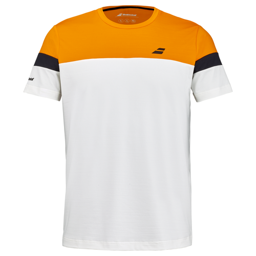 T-shirt Babolat Perf Crew Neck Tee Blanc/Orange - Esprit Padel Shop