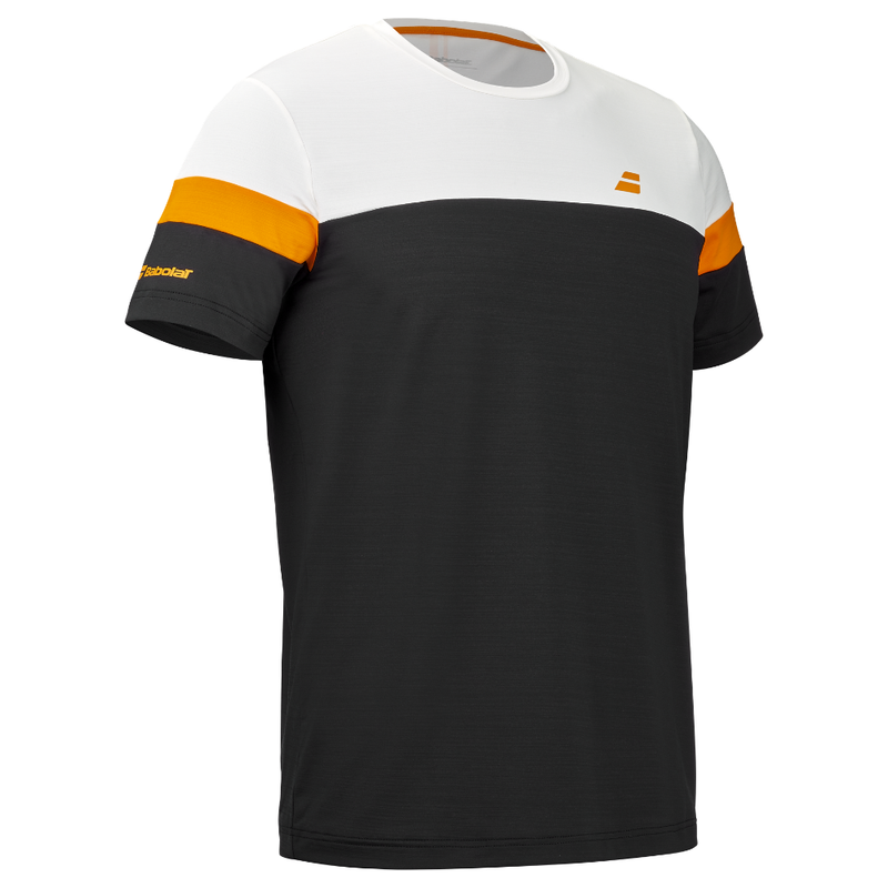 T-shirt Babolat Perf Crew Neck Tee Preto/Branco - Esprit Padel Shop