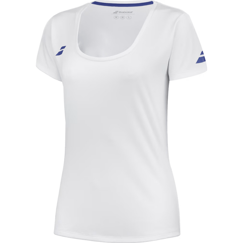 T-Shirt Babolat Play Cap Sleeve Top Blanc Femme 2024 3q - Esprit Padel Shop