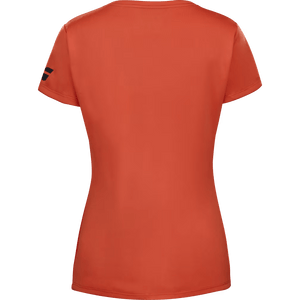 T-shirt Babolat Play Cap Sleeve Top Orange/Rouge Femme 2024 Dos - Esprit Padel Shop