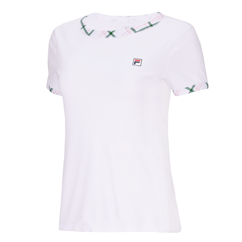 T-shirt Fila Yamila Blanc/Vert Femme - Esprit Padel Shop
