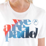 T-shirt Head We Are Padel II Blanc/Bleu Femme - Esprit Padel Shop