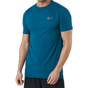 T-shirt Wilson Bela Seamless Crew III Bleu Face - Esprit Padel Shop