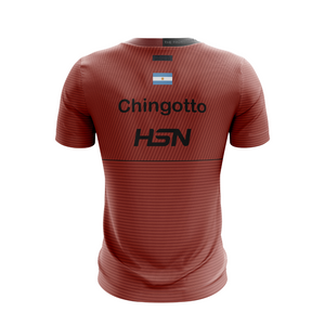 T-shirt Bullpadel Replica Chingotto Unale Rouge dos - Esprit Padel Shop