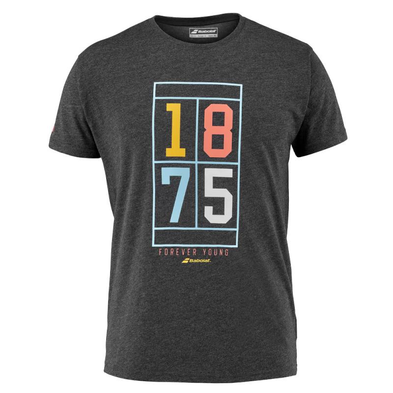 T-shirt Babolat Vintage Tee noir face - Esprit Padel Shop