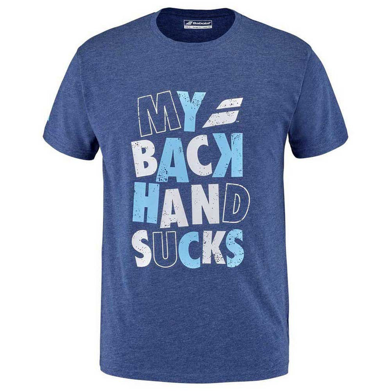 T-shirt babolat Exercice Message Tee bleu Face - Esprit Padel Shop