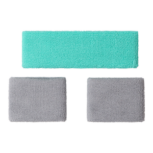 Poignets et Bandeau éponge Osaka SweatbandSet Gris/Bleu - Esprit Padel Shop