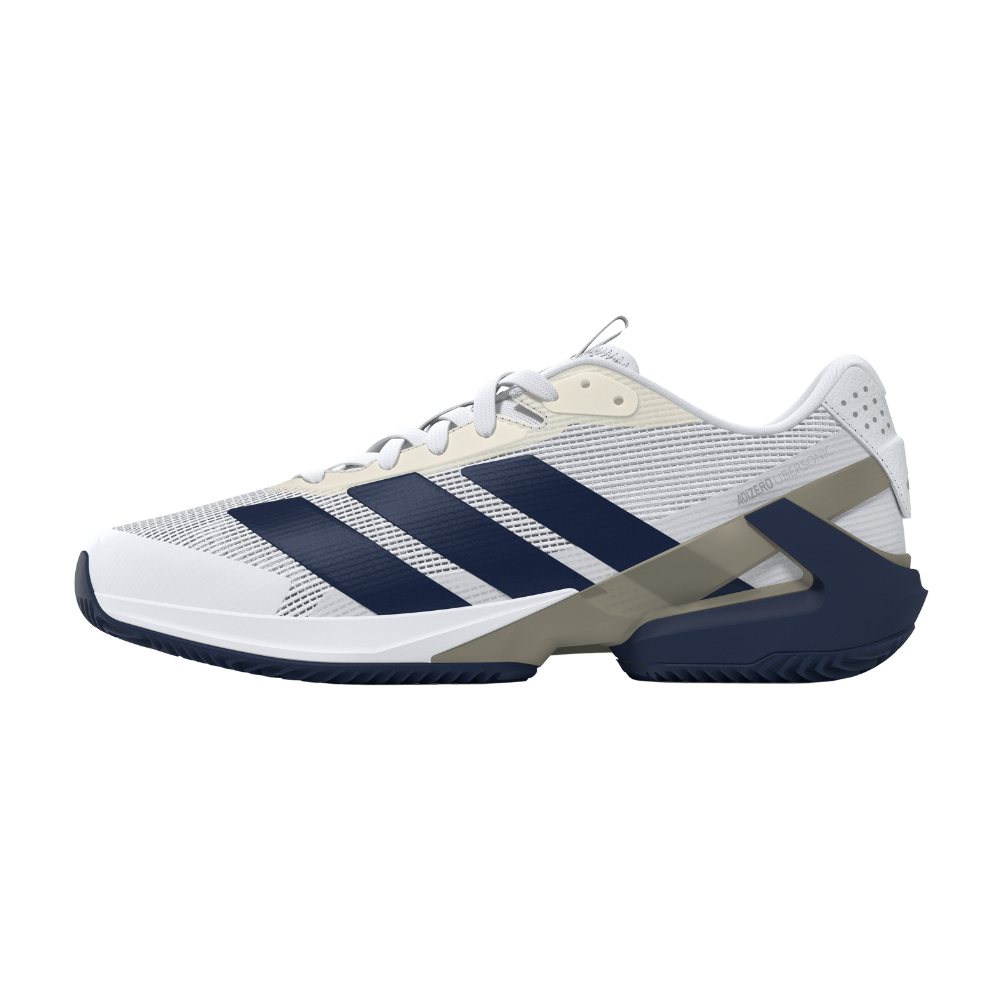 Chaussures de padel Homme Adidas Adizero Ubersonic 5 Clay Blanc/Bleu - Esprit Padel Shop