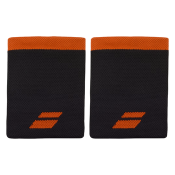 Poignets Éponge Babolat Logo Jumbo Noir/Orange 2026 - Esprit Padel Shop