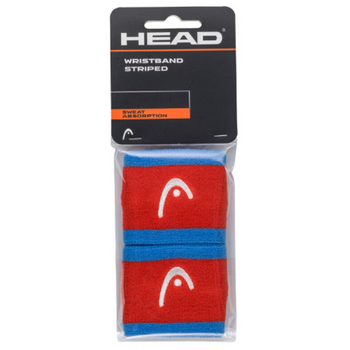 Poignets éponge Head 2.5" Striped Rouge Bleu - Esprit Padel Shop