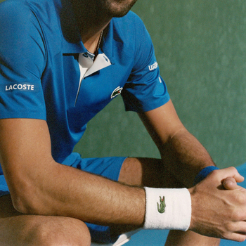 Poignets Éponge Lacoste Sport Jersey Stretch Blanc - Esprit Padel Shop