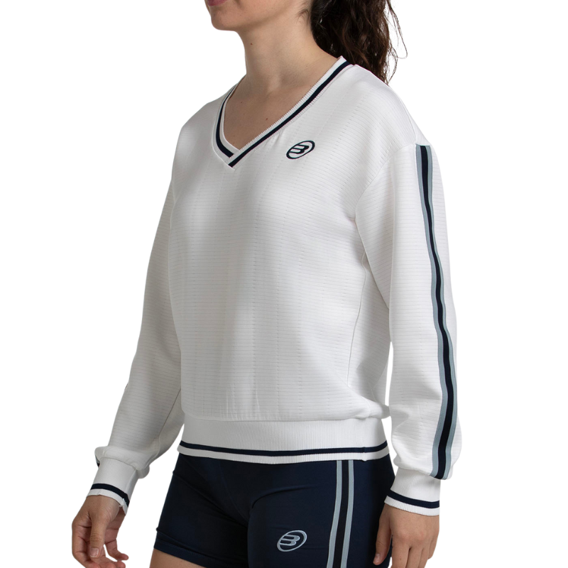 Pull Bullpadel Traiser Blanc Femme - Esprit Padel Shop