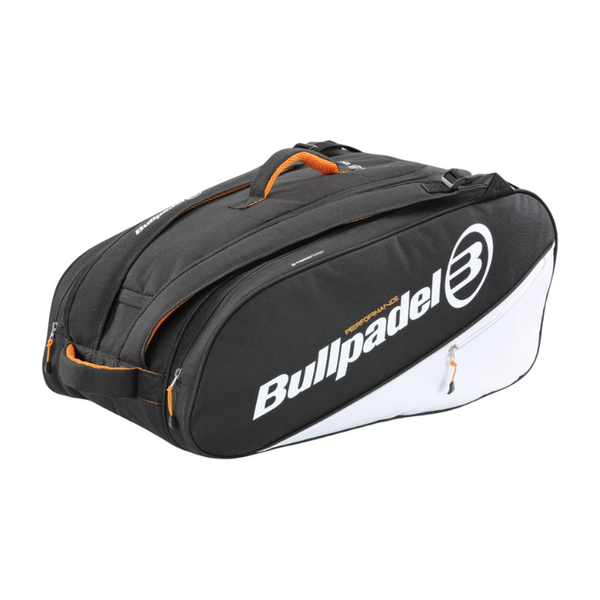 Sac à Raquettes Bullpadel Tour - Blanc/Noir/Orange, Poches Raquettes, Compartiment Vêtements, Poignées Rembourrées - 6
