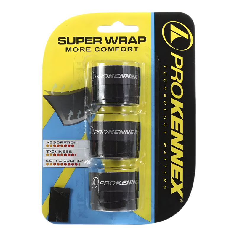 Surgrips Pro Kennex Super Wrap Noir X3 - Esprit Padel Shop