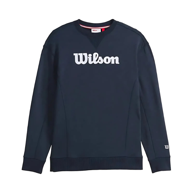 Sweat Wilson Team Crewneck Script Bleu Marine - Esprit Padel Shop