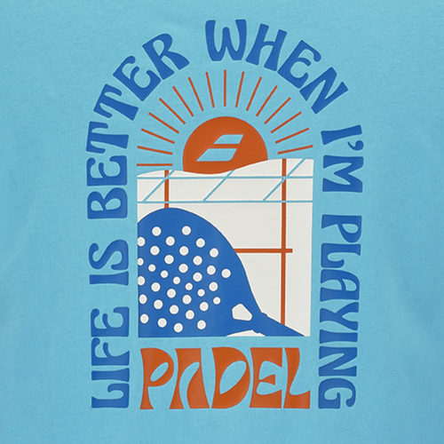 T-shirt Babolat Cotton Tee Bleu - Esprit Padel Shop