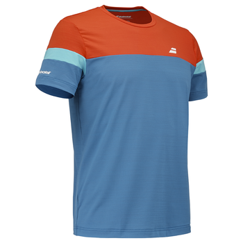 T-shirt Babolat Crew Neck Tee Bleu/Orange - Esprit Padel Shop