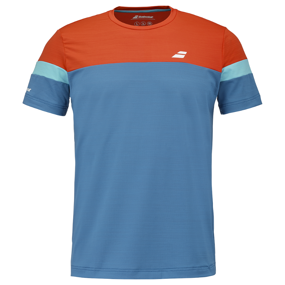 T-shirt Babolat Crew Neck Tee Azul/Laranja - Esprit Padel Shop