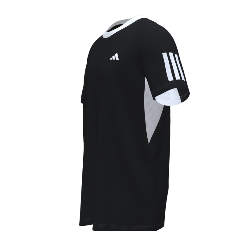 T-shirt Adidas Club 3 Stripes Noir/Blanc - Esprit Padel Shop