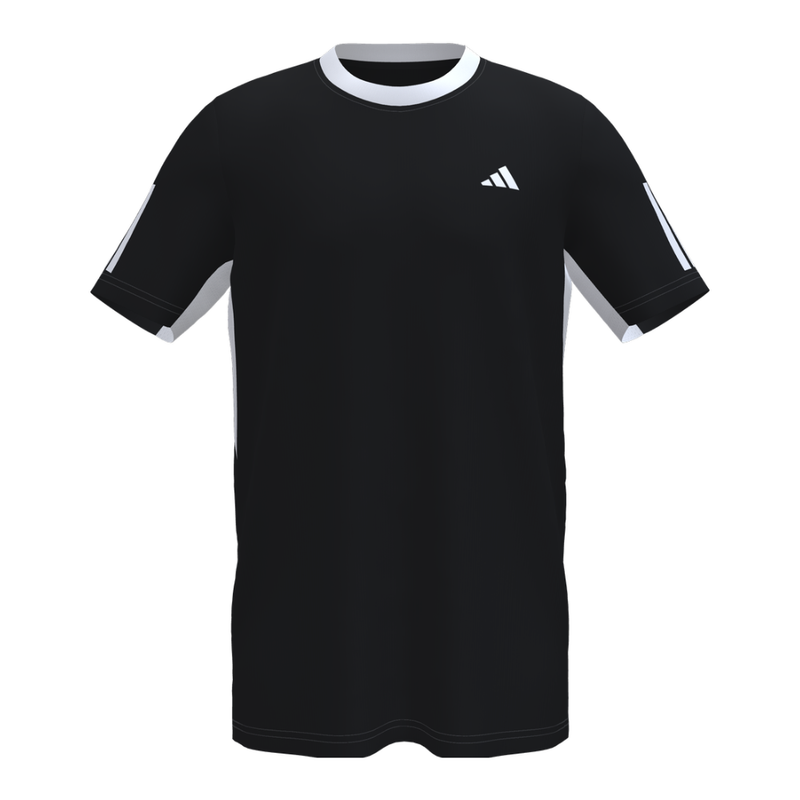 T-shirt Adidas Club 3 Stripes Noir/Blanc - Esprit Padel Shop