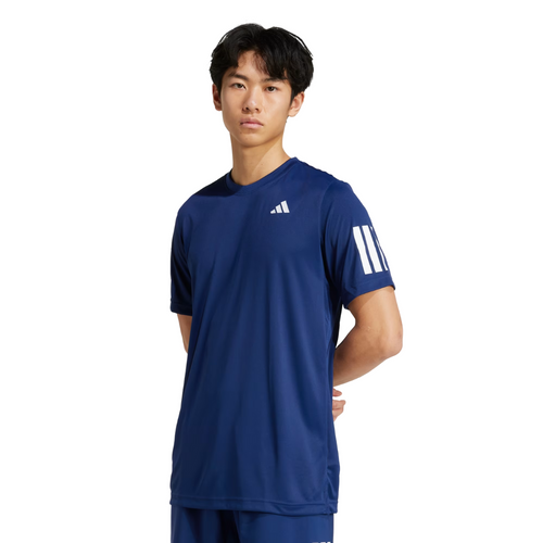 T-shirt Adidas 3 Stripes Club Bleu Marine - Esprit Padel Shop