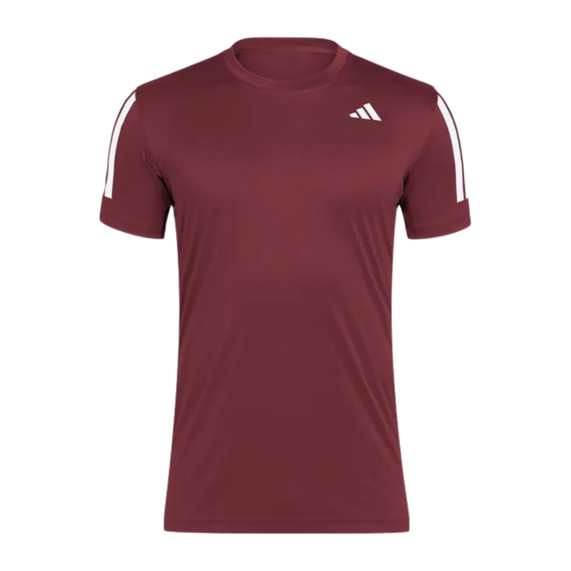 T-shirt Adidas Club 3 Stripes Rouge - Esprit Padel Shop