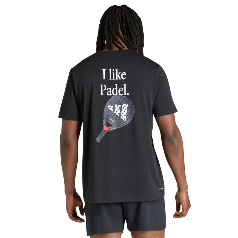 T-shirt Adidas Padel Cat Noir - Esprit Padel Shop