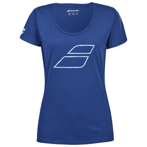 T-shirt Babolat Exercice Flag Bleu Face - Esprit Padel Shop