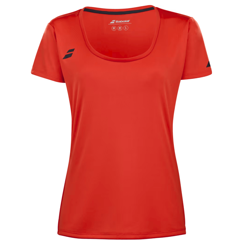T-shirt Babolat Play Cap Sleeve Top Rouge Femme - Esprit Padel Shop
