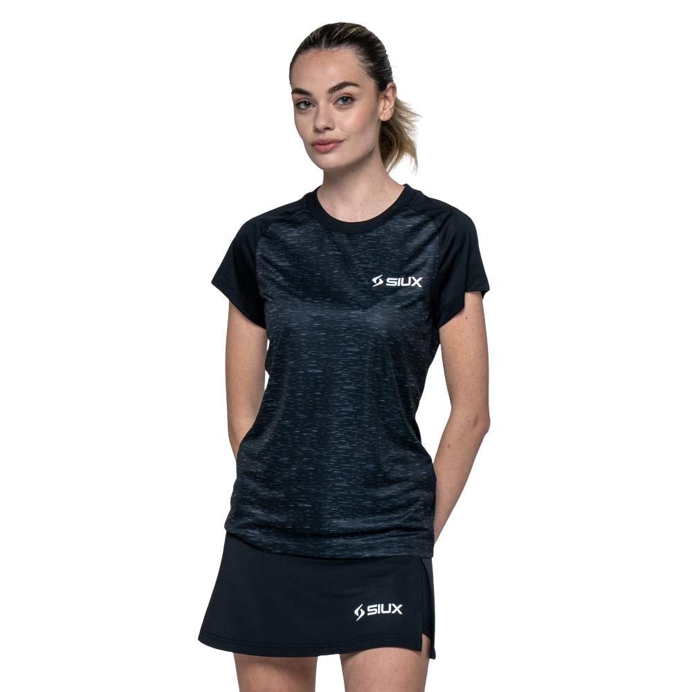 T-shirt Siux Club Preto Mulher - Esprit Padel Shop