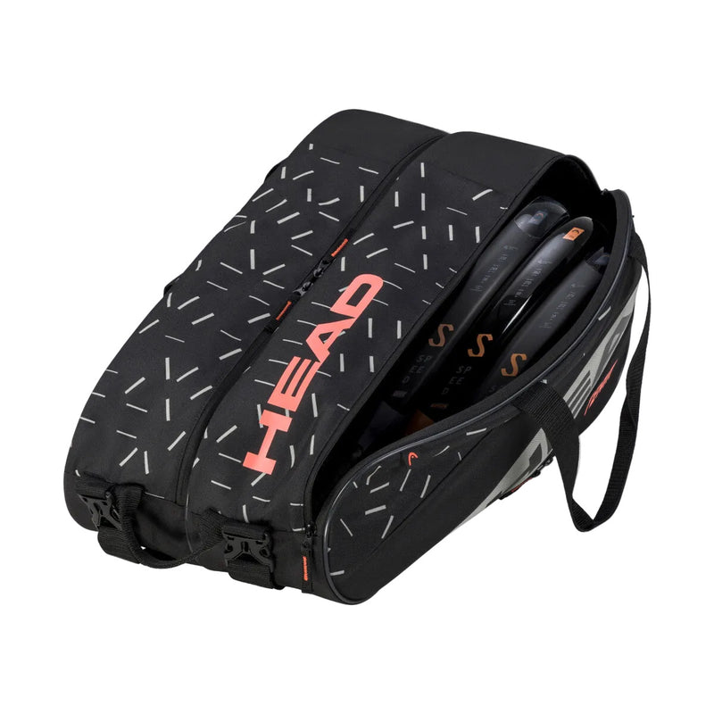 Sac de padel Head team noir ouvert - Esprit Padel Shop