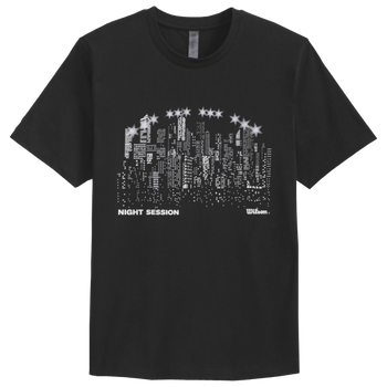 T-shirt Wilson Night Skyline Noir face - Esprit Padel Shop