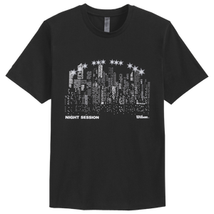 T-shirt Wilson Night Skyline Noir face - Esprit Padel Shop