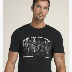 T-shirt Wilson Night Skyline Noir face - Esprit Padel Shop