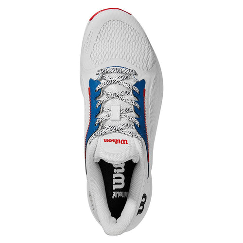 Chaussures de padel Femme Wilson Hurakn 2.0 Woman Blanc Bleu dessus - Esprit Padel Shop