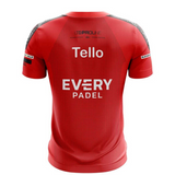T-shirt Bullpadel Replique maillot officiel Juan Tello Odeon rouge 2023 dos - Esprit Padel Shop