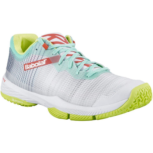 Chaussures de padel Femme Babolat Jet Ritma jaune/blanche - Esprit Padel Shop