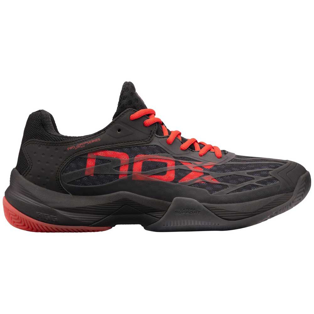 Nox AT10 Lux padel shoes black red side - Esprit Padel Shop