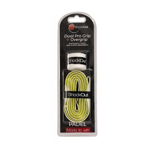 Grip et Surgrip Shockout Dual Pro Blanc Jaune - Esprit Padel Shop