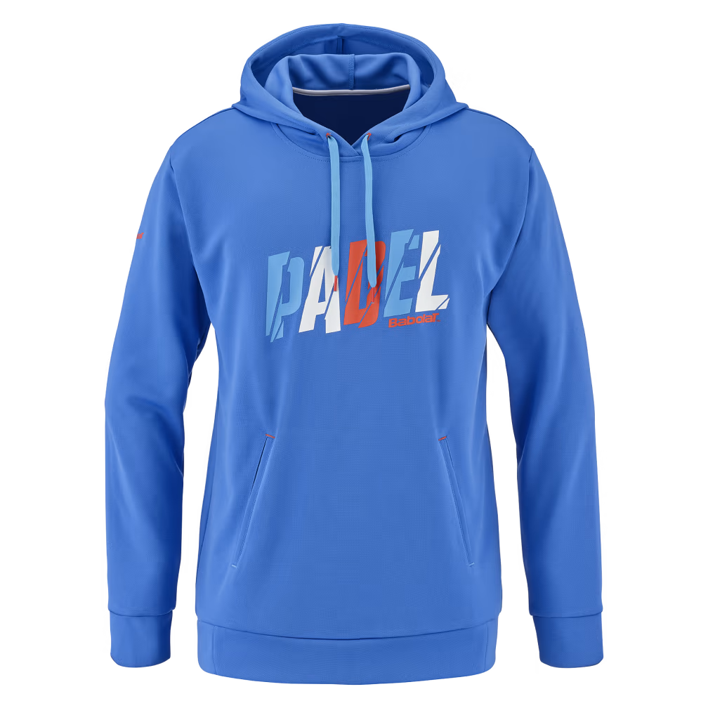 Sweat Babolat Padel Hood Bleu homme face - Esprit Padel Shop