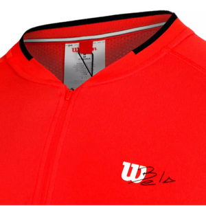 T-shirt Wilson Serie M seamless half zip rouge bela w91m314123wrdb zoom- Esprit Padel Shop