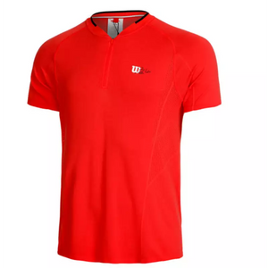 T-shirt Wilson Serie M seamless half zip rouge bela w91m314123wrdb face - Esprit Padel Shop