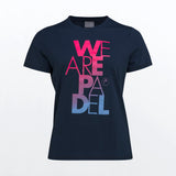 t-shirt head we are padel bleu marine face